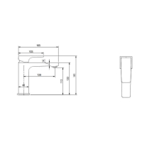 Baterie pentru lavoar Villeroy&Boch, Architectura Square 112, fără ventil , brushed gold