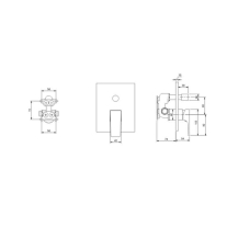 Baterie cadă-duș Villeroy&Boch, Architectura Square, montaj încastrat, brushed gold