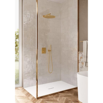 Cot racord Villeroy&Boch, Universal Showers, rotund cu suport duș, brushed gold