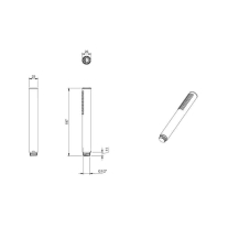 Pară de duș Villeroy&Boch, Verve, tip baton, 1 jet, brushed nickel