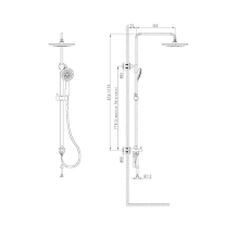 Set de dus LaVita, Verdi, cu pălărie rotundă, bară și furtun, 5 jeturi, crom
