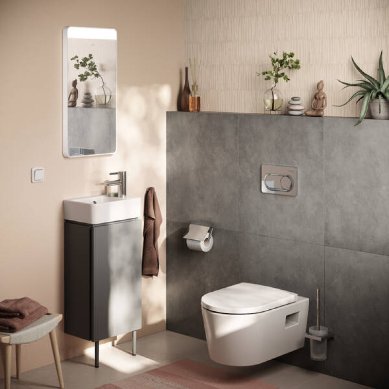 Clapetă cu acționare dublă Hansgrohe, iFrame, pentru rezervor încastrat, crom