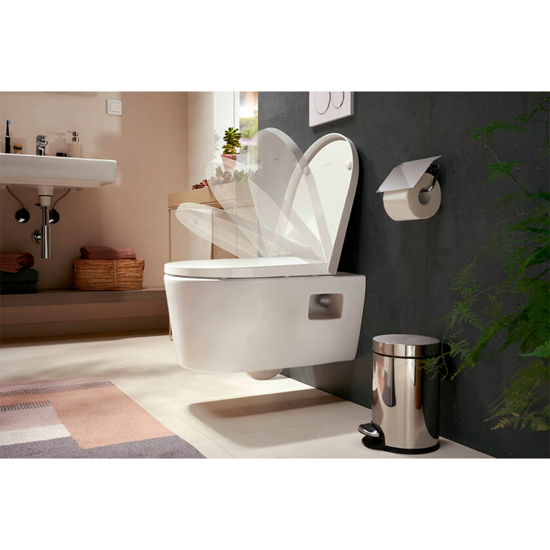 Capac WC Hansgrohe, EluPura S, cu soft close și quick release, alb