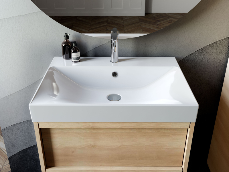 Lavoar ceramic pentru mobilier Kolpasan, Storia, 61 cm, alb
