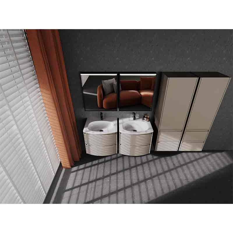 Set mobilier baie suspendat Kolpasan, Joy 60 cm, cu lavoar Cast Marble, light grey