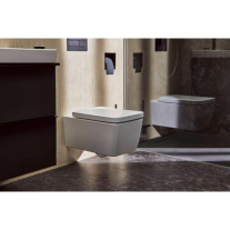 Vas WC suspendat Hansgrohe, EluPura Q, cu spălare AquaFall Flush, 54x36 cm, alb