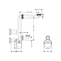 Sifon cu economie de spațiu Hansgrohe, pentru lavoare