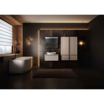 Dulap înalt suspendat Kolpasan, Orphia 140, 1 ușă, 1 sertar, light grey