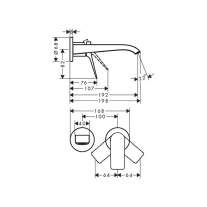 Baterie încastrată pentru lavoar Hansgrohe, Vivenis, pipă 19.2 cm, bronz mat