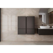 Dulap înalt suspendat Kolpasan, Orphia 100, front riflat, 1 ușă, 1 sertar, graphite black