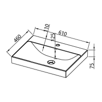  Lavoar ceramic pentru mobilier Kolpasan, Storia, 61 cm, alb