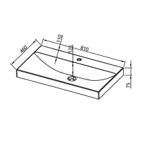 Lavoar ceramic pentru mobilier Kolpasan, Storia, 81 cm, alb
