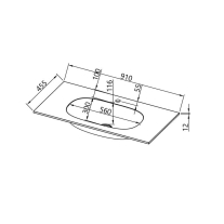 Lavoar Kerrock pentru mobilier Kolpasan, Storia 91 cm, cu ventil click-clack, alb