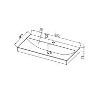  Lavoar ceramic pentru mobilier Kolpasan, Storia 91 cm, alb