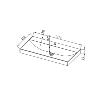 Lavoar ceramic pentru mobilier Kolpasan, Storia 101 cm, alb