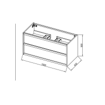 Mobilier suspendat Kolpasan, Storia 100, 2 sertare soft close, alb