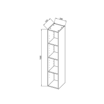 Raft deschis cu polițe Kolpasan, Storia, h 150 cm, alb