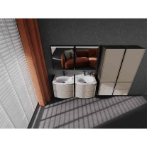 Set mobilier baie suspendat Kolpasan, Joy 60 cm, cu lavoar Cast Marble, light grey