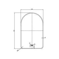 Oglindă baie cu LED și dezaburire Fluminia Gaudi Black, 50 x 100 cm, lumină ambientală, ramă aluminiu negru