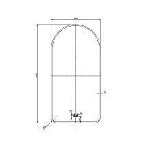 Oglindă cu dezaburire și LED Fluminia, Gaudi Gold, 50 x 100 cm, lumină ambientală, ramă gold