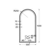 Oglindă cu LED, dezaburire, ceas și bluetooth Cosimo Black 50x100 cm, lumină Internă și Ambientală, ramă neagră