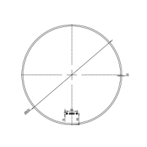 Oglindă cu LED, dezaburire și ceas Fluminia, Aster 80 Clock, Ø 80 cm, iluminare perimetrală, ramă neagră