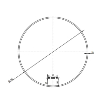  Oglindă cu LED, dezaburire și ceas Fluminia, Aster 70 Clock, Ø 70 cm, iluminare perimetrală, ramă neagră 