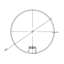 Oglindă cu LED, dezaburire și ceas Fluminia, Aster 70 Clock Superlight, Ø 70 cm, iluminare perimetrală, ramă gold