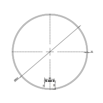 Oglindă cu LED, dezaburire și ceas Fluminia, Aster 80 Clock Superlight, Ø 80 cm, iluminare perimetrală, ramă gold