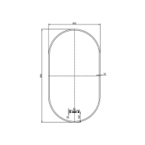  Oglindă cu LED, dezaburire și ceas Fluminia, Canaria 90 Clock Superlight, iluminare perimetrală cu difuzor acrilic, ramă neagră