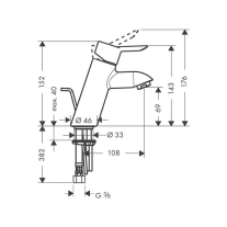 Baterie monocomandă pentru lavoar Hansgrohe Focus S 100 cu ventil pop-up, crom