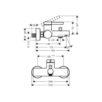 Baterie cadă-duș Hansgrohe Zesis S, montaj pe perete, crom