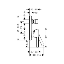 Baterie cadă-duș Hansgrohe Zesis S, montaj încastrat, negru mat