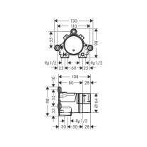 Corp încastrat Hansgrohe Axor, pentru baterie de lavoar cu montaj pe perete