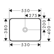 Lavoar pe blat Hansgrohe Xuniva Q, dreptunghiular, 55 x 40 cm, alb