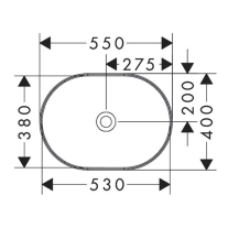  Lavoar pe blat Hansgrohe Xuniva Q, oval, 50 x 40 cm, alb
