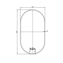Oglindă cu LED, dezaburire și ceas Fluminia, Canaria 90 Clock, iluminare perimetrală, ramă gold