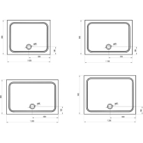 Cădiță de duș din compozit Ravak Gigant Pro Chrome 100 x 80 cm, albă