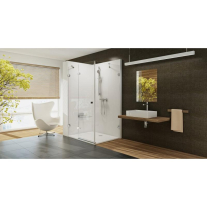 Cădiță de duș din compozit Ravak Gigant Pro Chrome 120 x 90 cm, albă