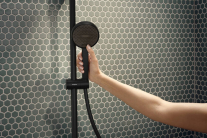 Set de duș 95 Hansgrohe Activera Select S EcoSmart, 2 jeturi, cu bară de duș 65 cm, negru mat