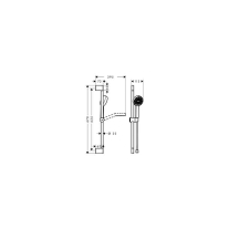 Set de duș 95 Hansgrohe Activera Select S EcoSmart, 2 jeturi, cu bară de duș 65 cm, negru mat