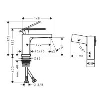 Baterie monocomandă lavoar Hansgrohe Tecturis E 110 CoolStart , bronz periat