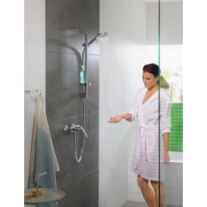  Set de duș Hansgrohe Crometta 100 Vario cu bară 65 cm și savonieră, alb/crom