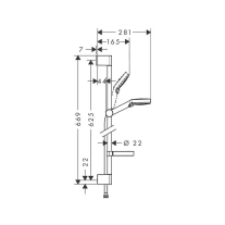  Set de duș Hansgrohe Crometta 100 Vario cu bară 65 cm și savonieră, alb/crom