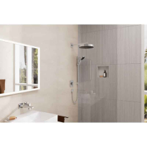 Set de duș Hansgrohe Rainfinity 130 3 jeturi cu bară S Puro 65 cm, suport duș și furtun textil Designflex 160 cm, crom