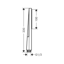 Pară de duș tip baton Hansgrohe Pulsify E 100, 1 jet PowderRain EcoSmart, crom