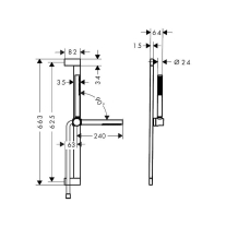 Set de duș Hansgrohe Pulsify S 100, 1 jet EcoSmart, bară 65 cm, furtun 160 cm, crom