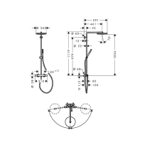 Coloană de duș termostatată Hansgrohe Pulsify S Puro 260 EcoSmart, crom