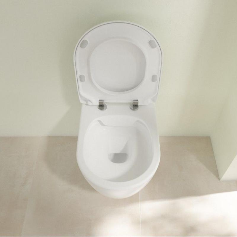 Set vas WC suspendat Villeroy & Boch Avento DirectFlush CeramicPlus cu capac închidere lentă, alb Alpin