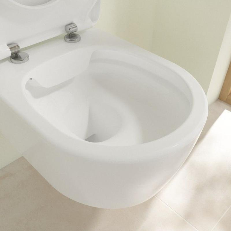 Set vas WC suspendat Villeroy & Boch Avento DirectFlush CeramicPlus cu capac închidere lentă, alb Alpin